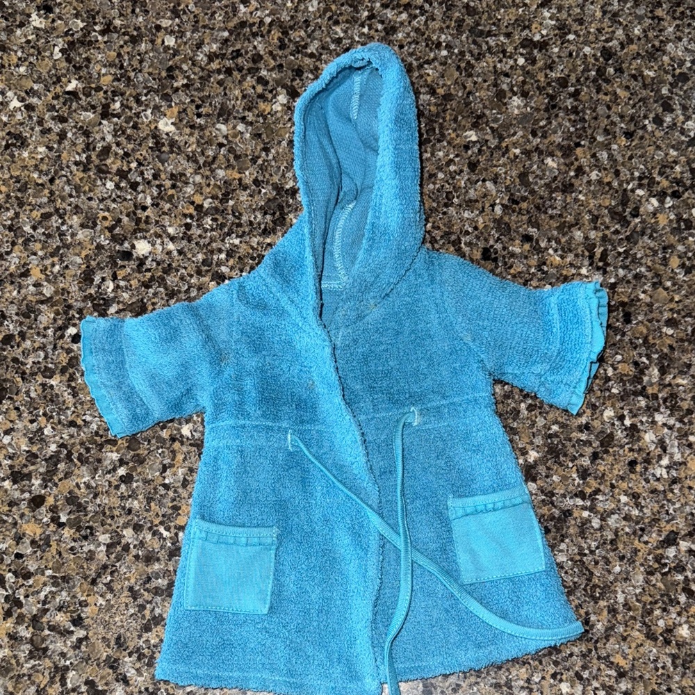 American Girl of Today Hooded Blue Teal Doll Bathrobe Retired